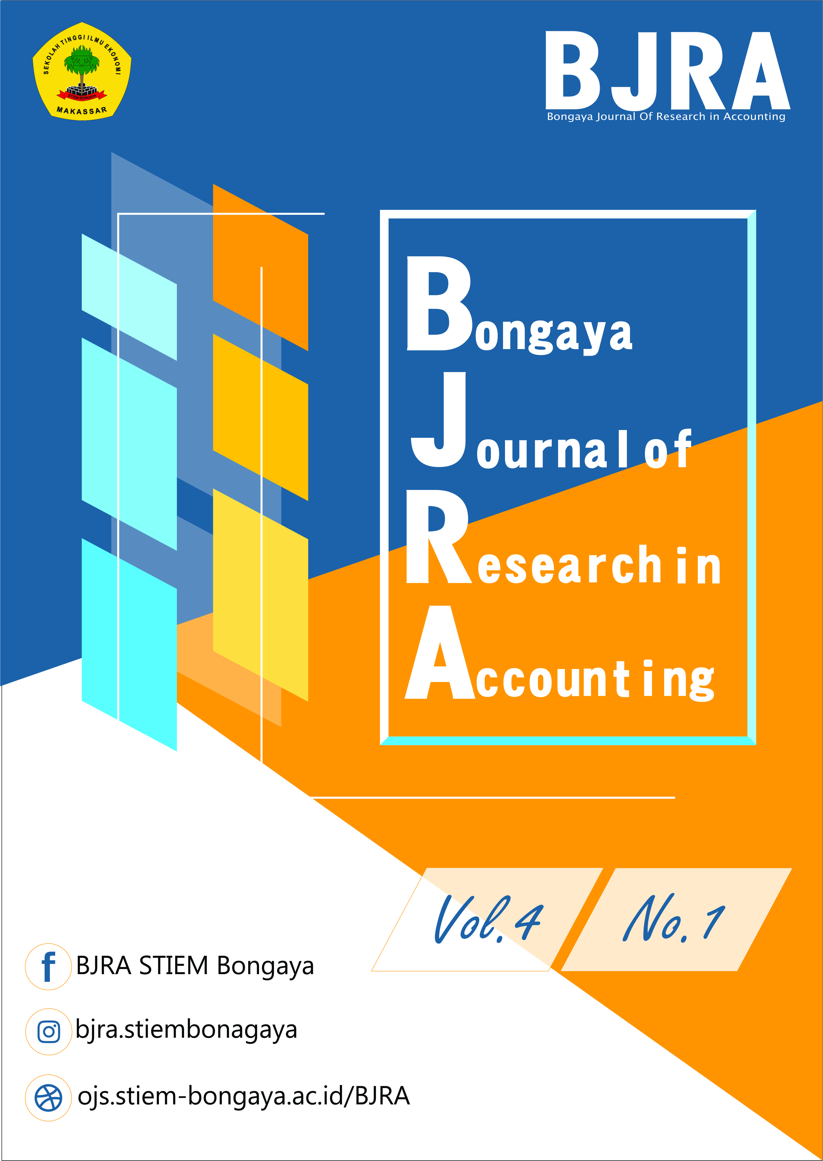 					View Vol. 4 No. 1 (2021): Bongaya Journal of Research in Accounting
				